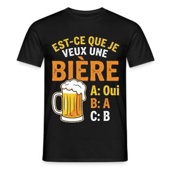 Möchte ich ein Bier? Witz Beauf Alkohol Humor - Männer T-Shirt - Schwarz - Vorne - AI Model Male 178 light (178cm)