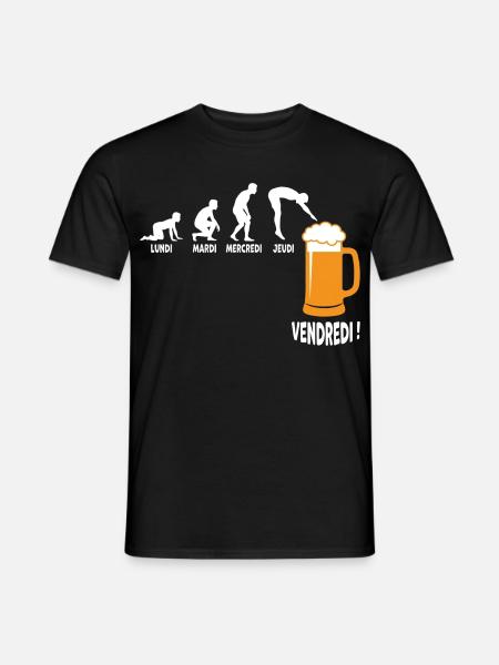 Work week around Friday beer - Men's T-Shirt - black