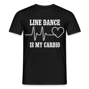 Line Dance Cardio Herz - Männer T-Shirt - Schwarz - Vorne - AI Model Male 178 light (178cm)