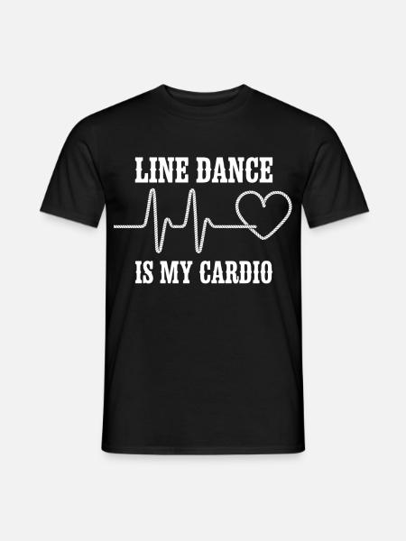 Line Dance Cardio Herz - Männer T-Shirt - Schwarz