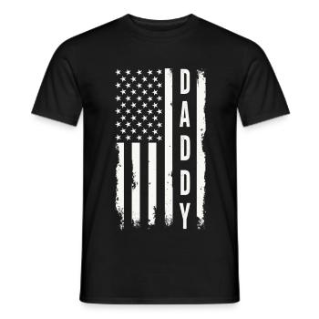 Daddy US Flag Patriotic Father America - Men's T-Shirt - black - Front - AI Model Male 178 light (178cm)