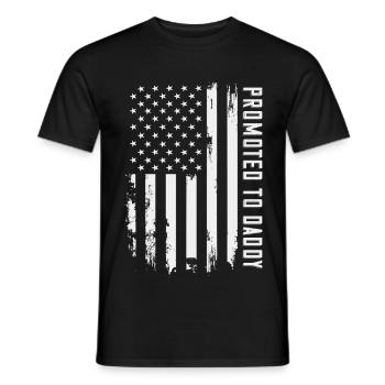 Promu Papa Père Fier du drapeau américain - T-shirt homme - noir - Devant - AI Model Male 178 light (178cm)