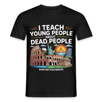 histoire - T-shirt homme - noir - Devant - AI Model Male 178 light (178cm)