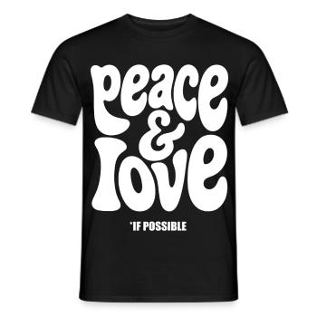 PEACE LOVE #2 - let's talk - Men's T-Shirt - black - Front - AI Model Male 178 light (178cm)