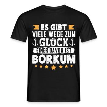 VACANCES EN MER DU NORD IL EXISTE DE NOMBREUSES FAÇONS DE FAIRE LE BONHEUR À BORKUM - T-shirt homme - noir - Devant - AI Model Male 178 light (178cm)