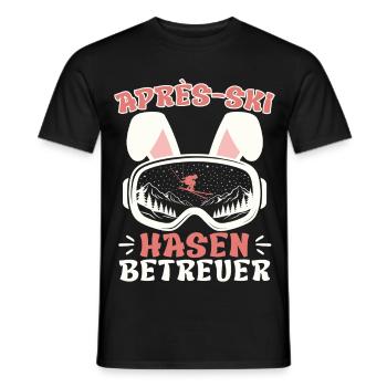 Apres-Ski HASEN BETREUER Lustiges - Männer T-Shirt - Schwarz - Vorne - AI Model Male 178 light (178cm)
