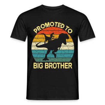 Promoted to big brother dinosaur - Men's T-Shirt - black - Front - AI Model Male 178 light (178cm)