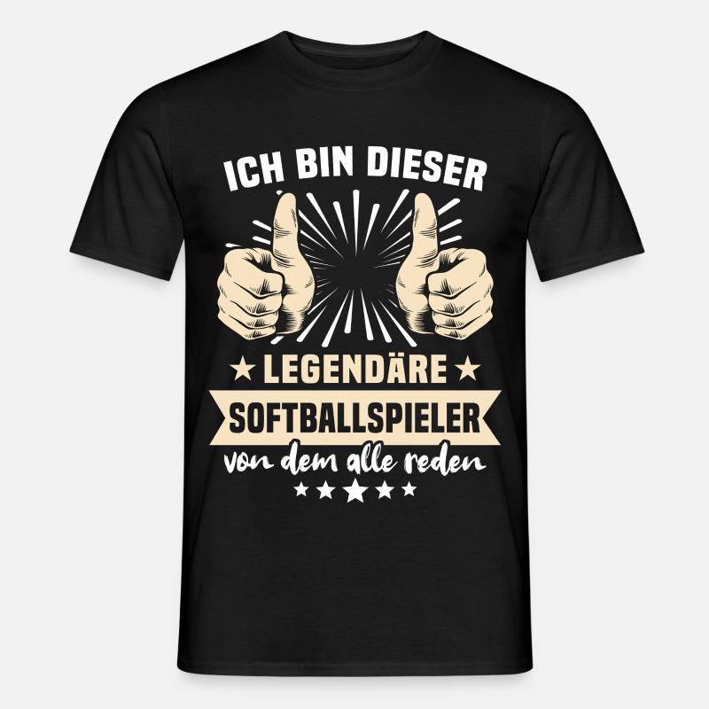 Softballspieler Sprüche - Männer T-Shirt - Schwarz