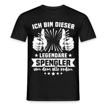 Spengler Legende - Männer T-Shirt - Schwarz - Vorne - AI Model Male 178 light (178cm)