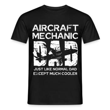 Aircraft mechanic dad: Unique - Men's T-Shirt - black - Front - AI Model Male 178 light (178cm)