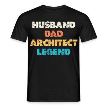 Husband Dad Architect Legend - Men's T-Shirt - black - Front - AI Model Male 178 light (178cm)