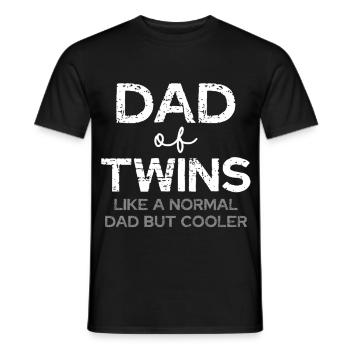 Father Twins – Cool Dad - Men's T-Shirt - black - Front - AI Model Male 178 light (178cm)