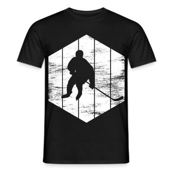 Eishockeyspieler Zeichnung - Men's T-Shirt - black - Front - AI Model Male 178 light (178cm)