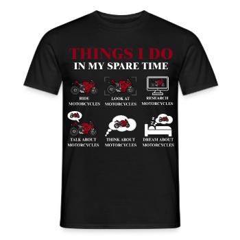 Choses que je fais pendant mon temps libre - T-shirt homme - noir - Devant - AI Model Male 178 light (178cm)