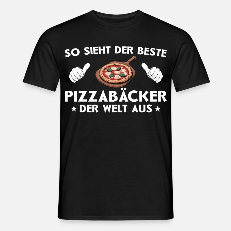 Pizza Bester Pizzabäcker Geschenkidee - Männer T-Shirt - Schwarz