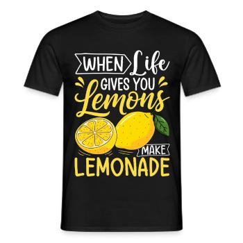 Quand la vie te donne des citrons, fais de la limonade - T-shirt homme - noir - Devant - AI Model Male 178 light (178cm)