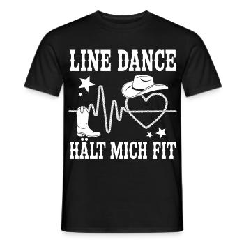 Danse en ligne Cowboy battement de cœur - T-shirt homme - noir - Devant - AI Model Male 178 light (178cm)