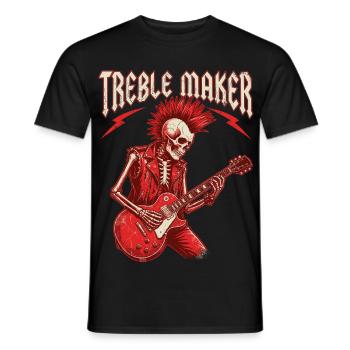 Treble Maker Gitarrist Musiker Wortspiel Rock - Männer T-Shirt - Schwarz - Vorne - AI Model Male 178 light (178cm)