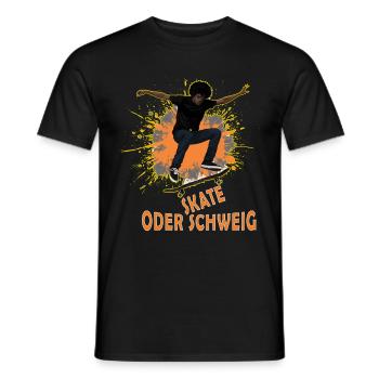 Skate or Silent Splash - Men's T-Shirt - black - Front - AI Model Male 178 light (178cm)