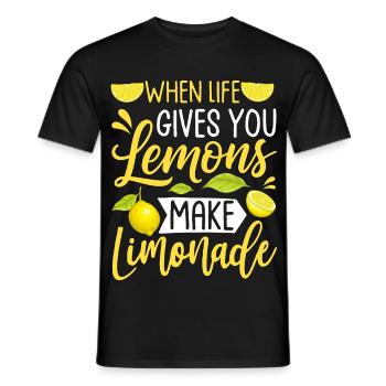 Quand la vie te donne des citrons, fais de la limonade - T-shirt homme - noir - Devant - AI Model Male 178 light (178cm)