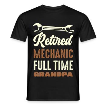 Grand-père mécanicien à la retraite - T-shirt homme - noir - Devant - AI Model Male 178 light (178cm)