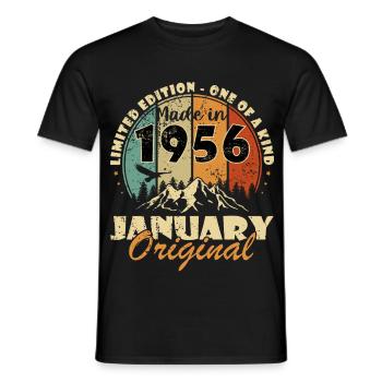 1956 Limited Edition January Original - Men's T-Shirt - black - Front - AI Model Male 178 light (178cm)
