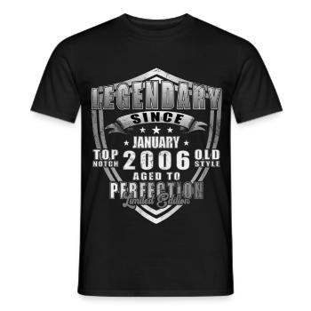 Birthday Gift January 2006 - January 2006 - Men's T-Shirt - black - Front - AI Model Male 178 light (178cm)