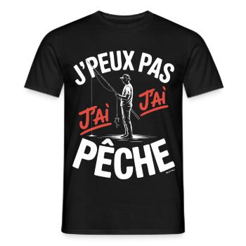J peux pas j ai pêche - T-shirt homme - noir - Devant - AI Model Male 178 light (178cm)