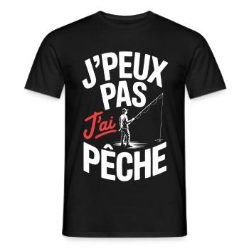 J peux pas j ai pêche - T-shirt homme - noir - Devant - AI Model Male 178 light (178cm)