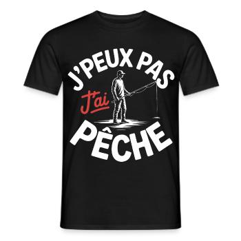 J peux pas j ai pêche - T-shirt homme - noir - Devant - AI Model Male 178 light (178cm)
