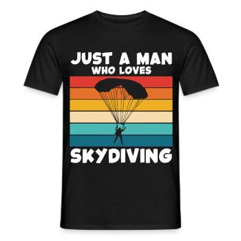 Fallschirmsport Retro Regenbogen - Männer T-Shirt - Schwarz - Vorne - AI Model Male 178 light (178cm)