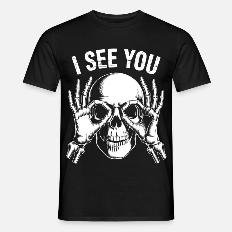 I See You Skelett Blick - Männer T-Shirt - Schwarz