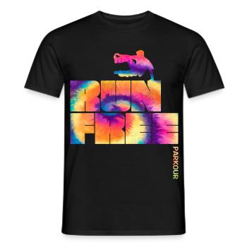 Parkour Run Free  - Men's T-Shirt - black - Front - AI Model Male 178 light (178cm)