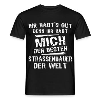 Strassenbauer - Männer T-Shirt - Schwarz - Vorne - AI Model Male 178 light (178cm)