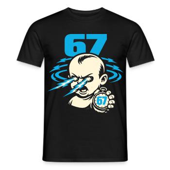 67 Six Seven 6-7 Meme Gen Alpha - Männer T-Shirt - Schwarz - Vorne - AI Model Male 178 light (178cm)