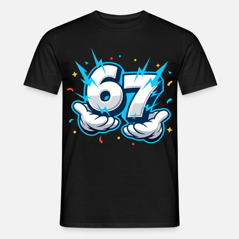 67 Six Seven Meme Zabawny Prezent Nastolatek - T-shirt męski - czarny