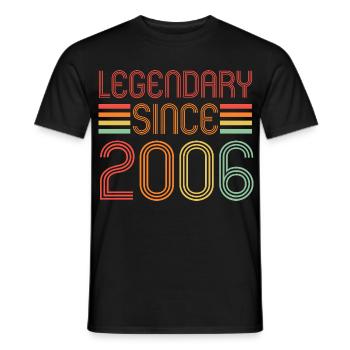 Legendary since 2006, Retro, Geburtstag - Männer T-Shirt - Schwarz - Vorne - AI Model Male 178 light (178cm)