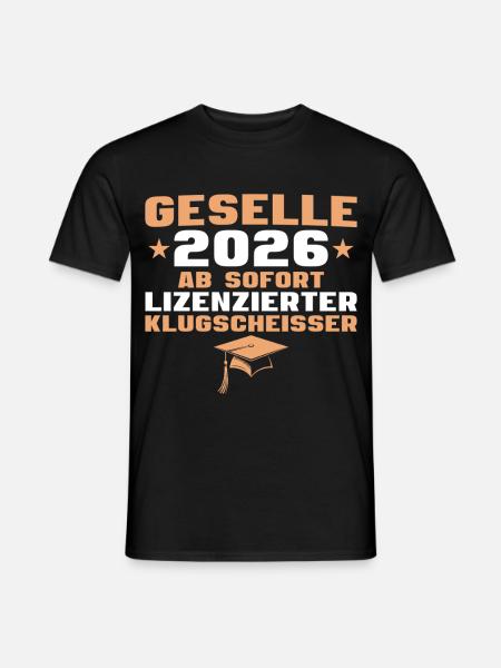 Geselle 2026 Gesellenprüfung bestandene Ausbildung - Männer T-Shirt - Schwarz