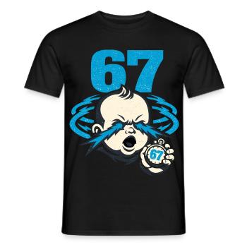 67 six seven - gen z - Männer T-Shirt - Schwarz - Vorne - AI Model Male 178 light (178cm)