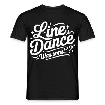 Line Dance Saying Lettering - Men's T-Shirt - black - Front - AI Model Male 178 light (178cm)