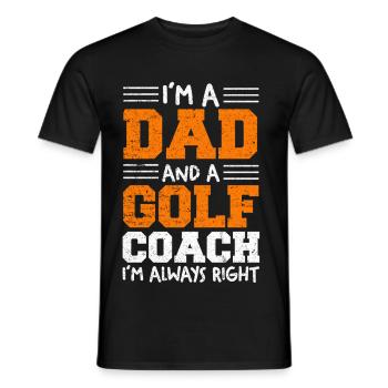 Ich bin Dad und Golf-Coach - Männer T-Shirt - Schwarz - Vorne - AI Model Male 178 light (178cm)