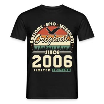 2006 Vintage Birthday Retro Vintage Gift - Men's T-Shirt - black - Front - AI Model Male 178 light (178cm)