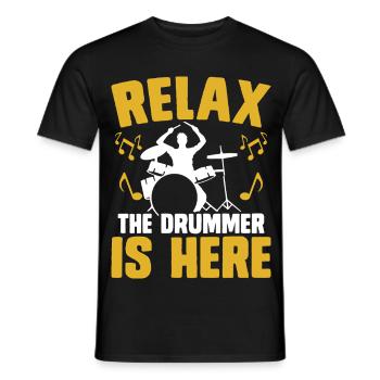 Tambours de batteur - T-shirt homme - noir - Devant - AI Model Male 178 light (178cm)