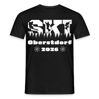 Ski Winterurlaub Oberstdorf 2026 - Männer T-Shirt - Schwarz - Vorne - AI Model Male 178 light (178cm)