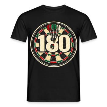 Joueur de fléchettes rétro 180 Dart Dart - T-shirt homme - noir - Devant - AI Model Male 178 light (178cm)