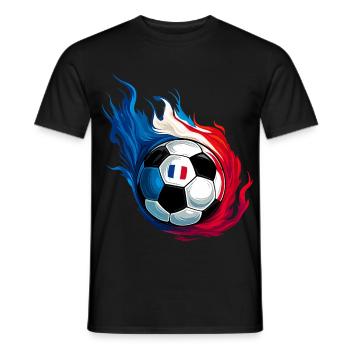 France France Football - Soccer - Men's T-Shirt - black - Front - AI Model Male 178 light (178cm)
