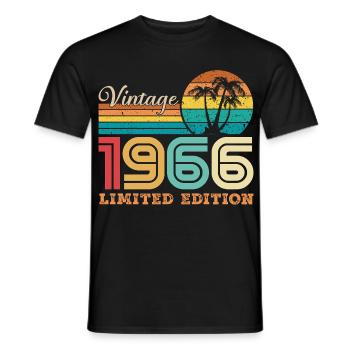1966 Vintage Retro 1966 Birthday Gift - Men's T-Shirt - black - Front - AI Model Male 178 light (178cm)