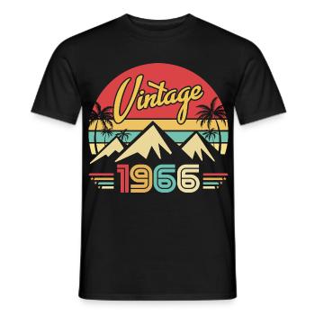 Année de Naissance 1966 Cadeau d'anniversaire 1966 - T-shirt homme - noir - Devant - AI Model Male 178 light (178cm)