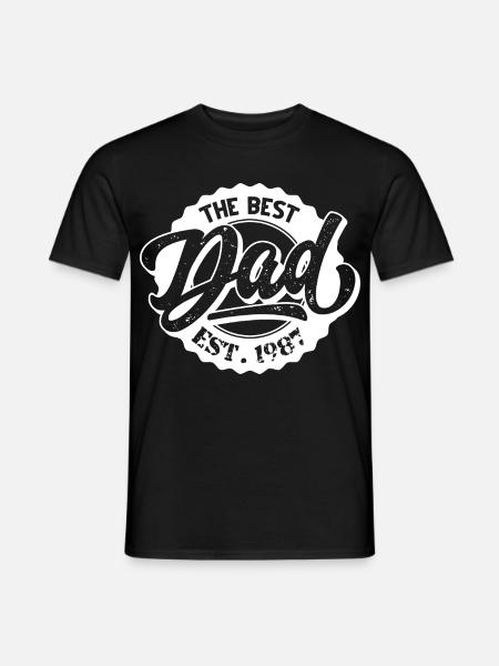 The Best Dad EST (1987) - Men's T-Shirt - black