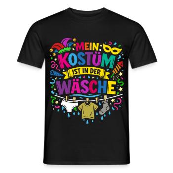 Shrovetide - Carnival - Costume Replacement - Saying - Men's T-Shirt - black - Front - AI Model Male 178 light (178cm)